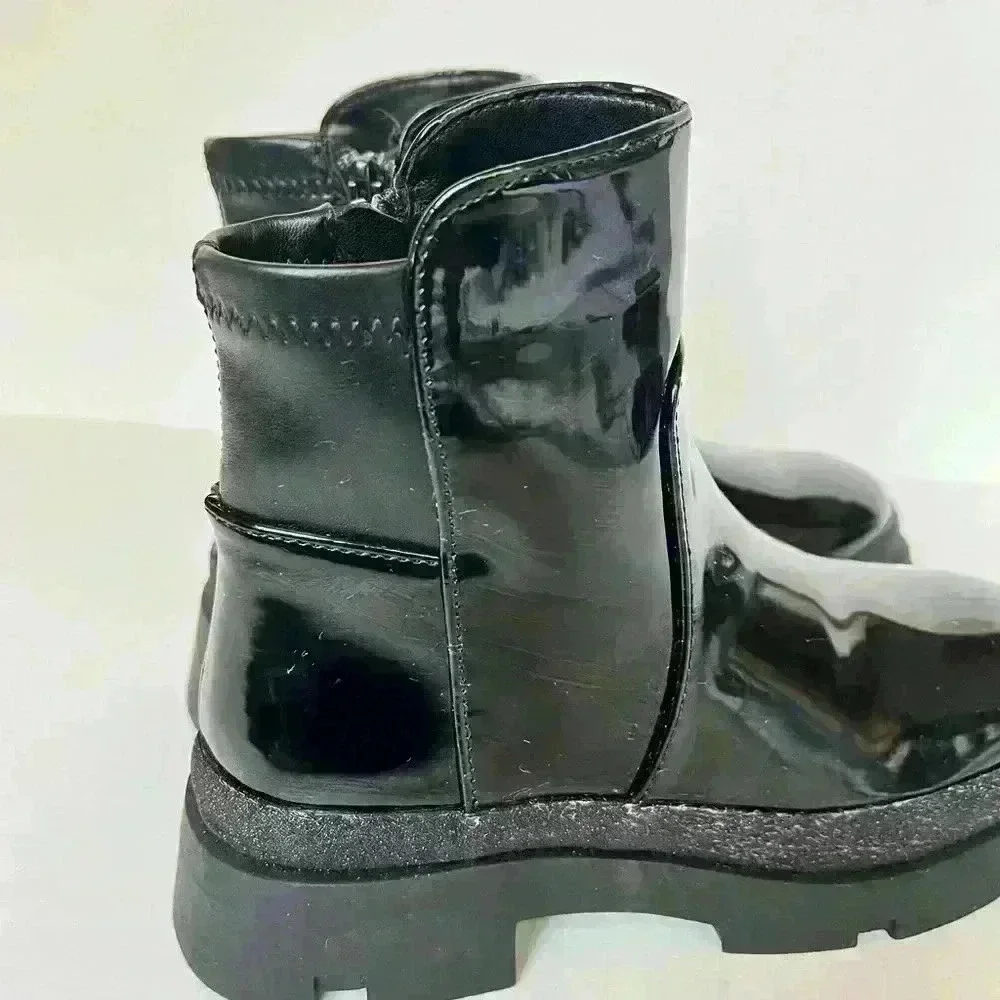 NEW! Steve Madden Kids' Trap Boot in Black Patent Boot
